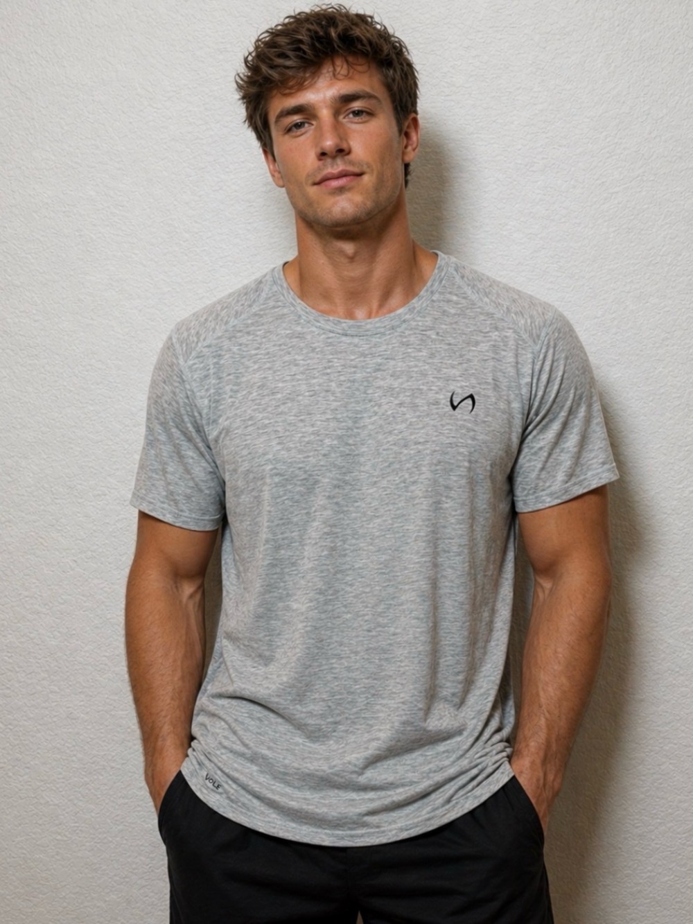 LF Gray Short Sleeve Tee Classic Crew Neck